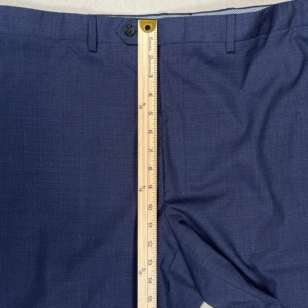 New Hart Schaffner Marx Mens Blue New York Fit Performance Traveler Pants Sz 44R